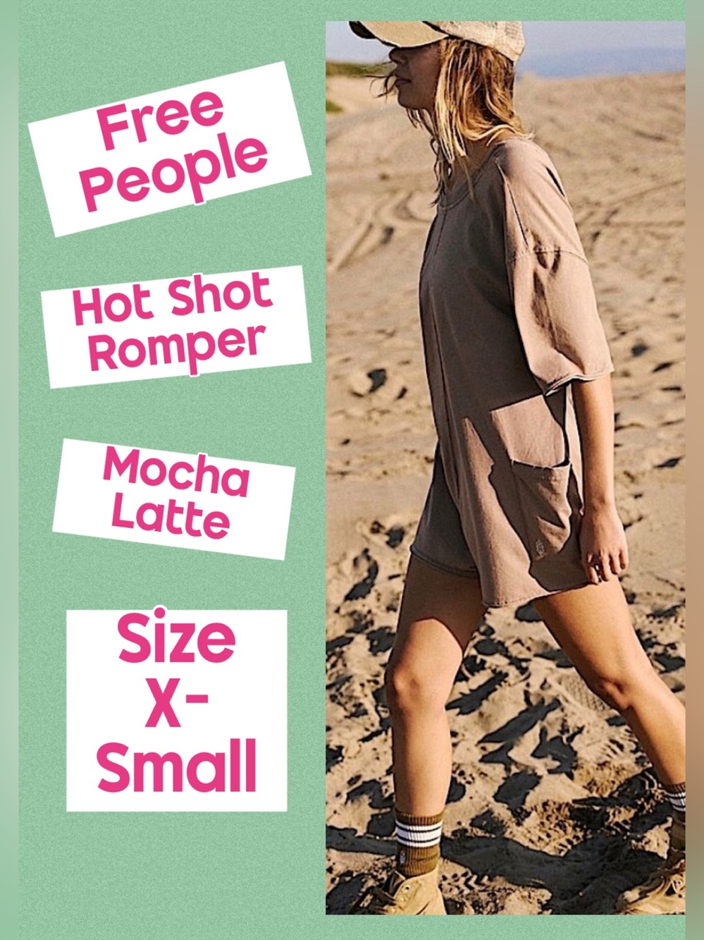 Free People, X-SMALL, HOT SHOT, Romper, Shorts, V-Neck in front or back, NWT!